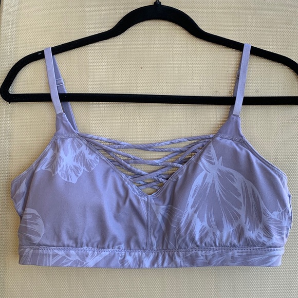 Fabletics Lenni Sports Bra Purple Floral Print - Picture 6 of 8